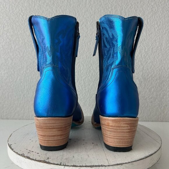 Lane SMOKESHOW Womens Cowboy Bootie 8.5 Blue Western Cowgirl Short Ankle Boots - Picture 3 of 11